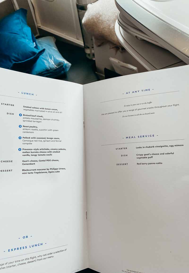 Wine list air france business
